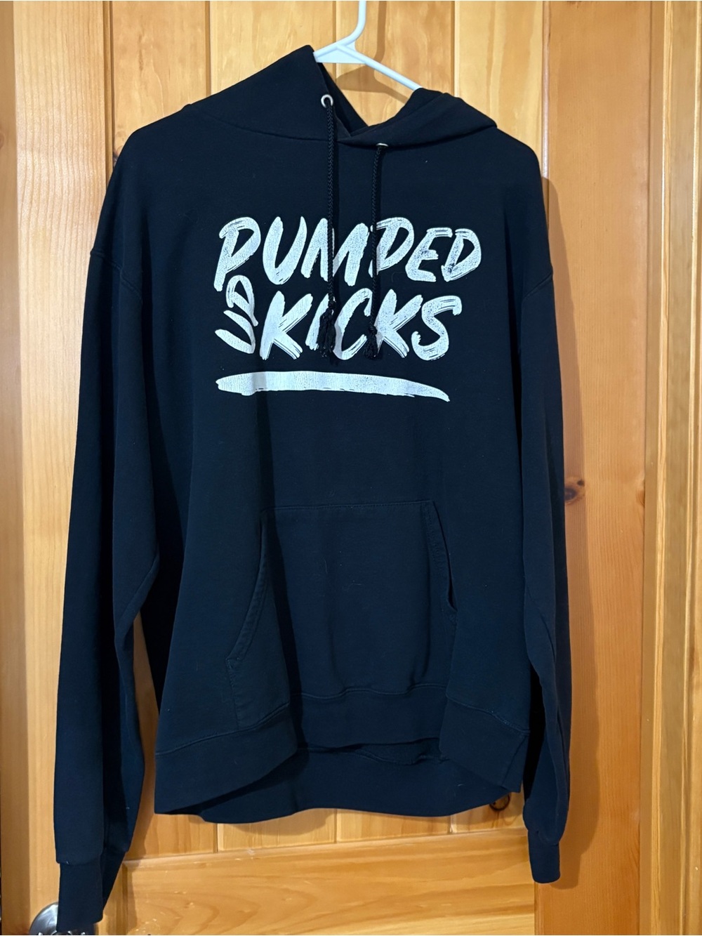 Pumped Up Kicks Black Hoodie Unisex Size Large
 Skicks Black Graphic Hoodie